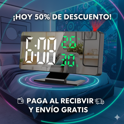 🕒 RELOJ DIGITAL CON PROYECTOR 🔥 ajustable con 180° 🌙