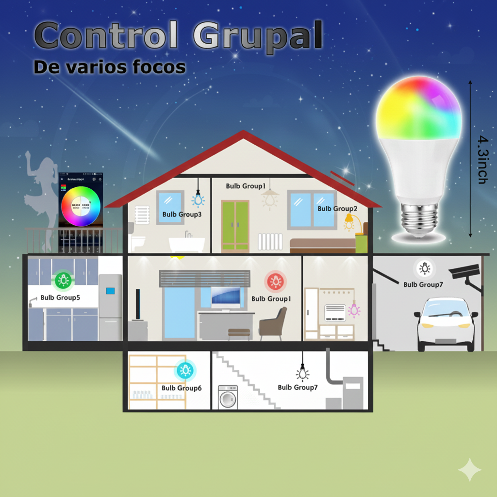 💡 Bombillo WiFi Smart RGB – Convierte Cualquier Espacio en una Experiencia Inteligente 🌈✨