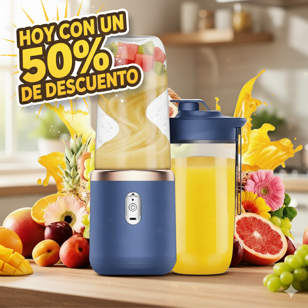 🥤LICUADORA PORTATIL DOBLE VASO: ❄️ Salud y Energía en Cualquier Lugar