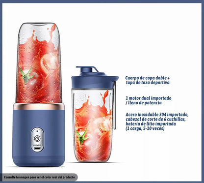 🥤LICUADORA PORTATIL DOBLE VASO: ❄️ Salud y Energía en Cualquier Lugar